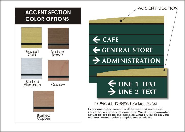 wave directional sign accent colors